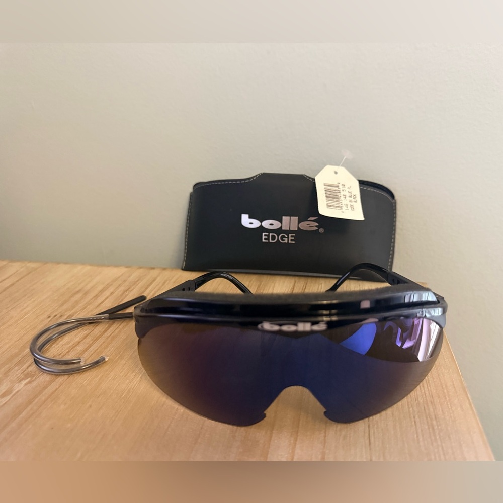 Bolle Edge - Black Frame Blue Lens Sunglasses